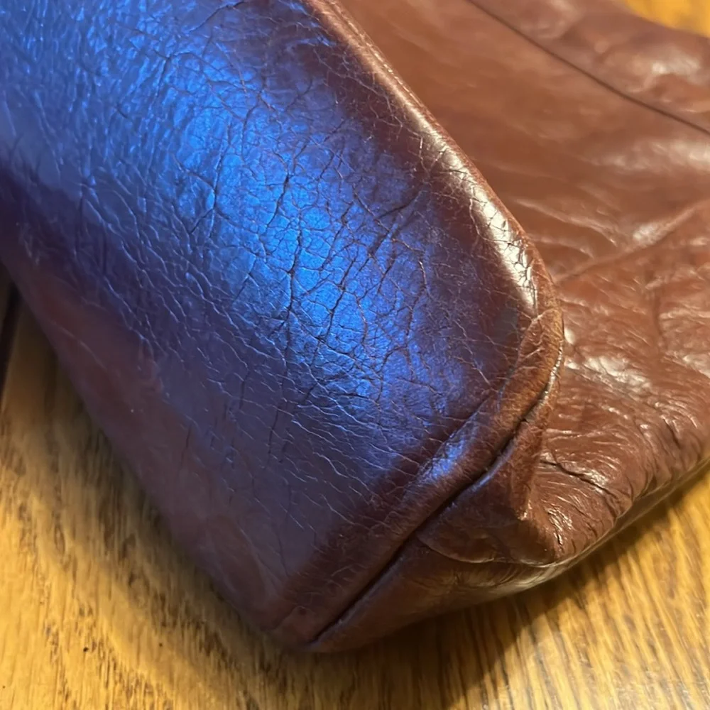 Victor vintage shoulder bag, leather soft rich brown